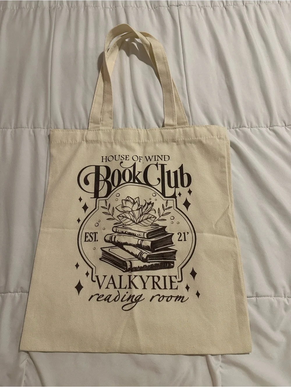 ACOTAR Valkyrie Book Club Canvas Tote Bag - Cream